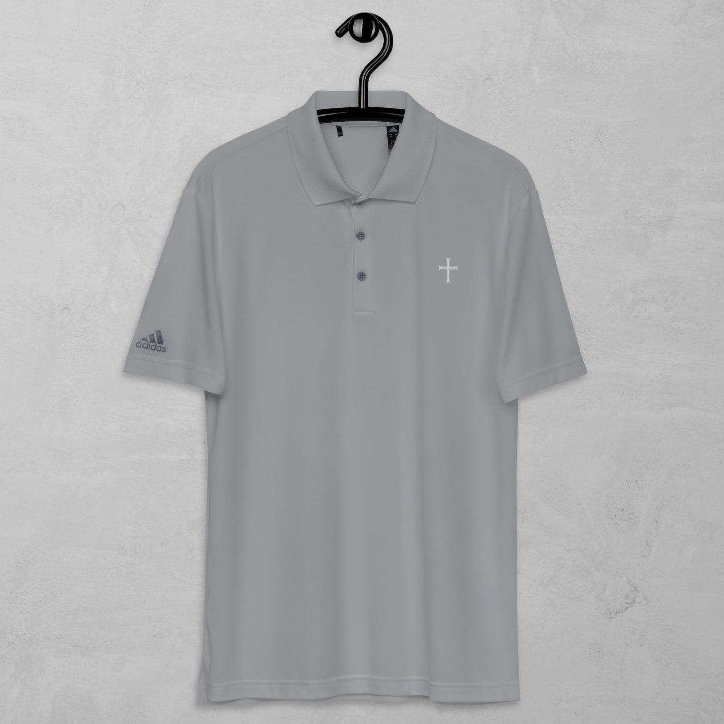 Cross in white adidas performance polo