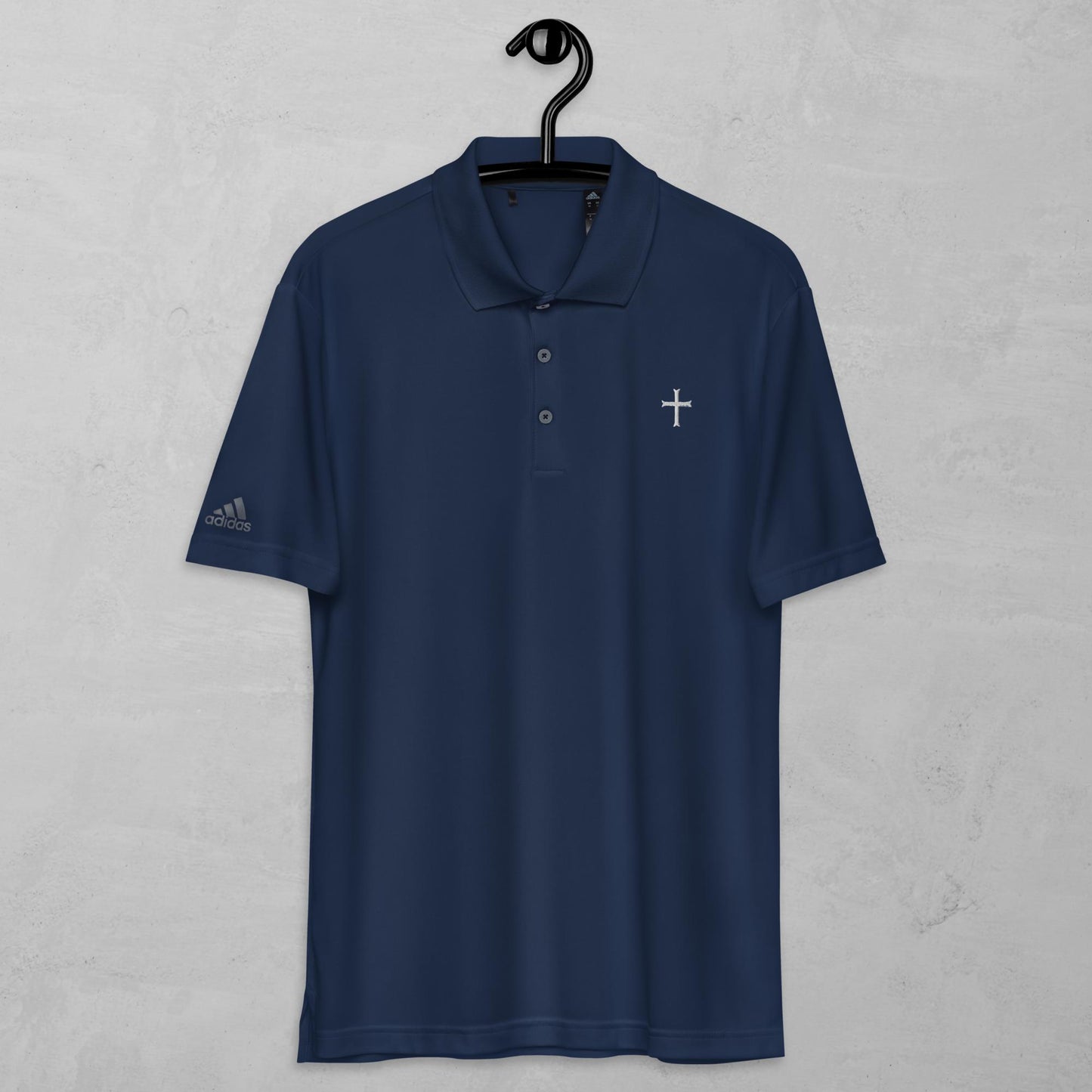 Cross in white adidas performance polo