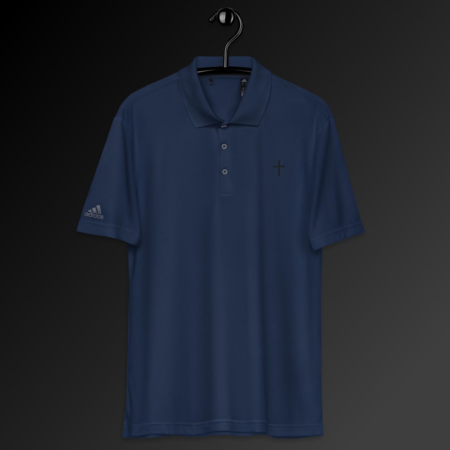Cross in black adidas performance polo