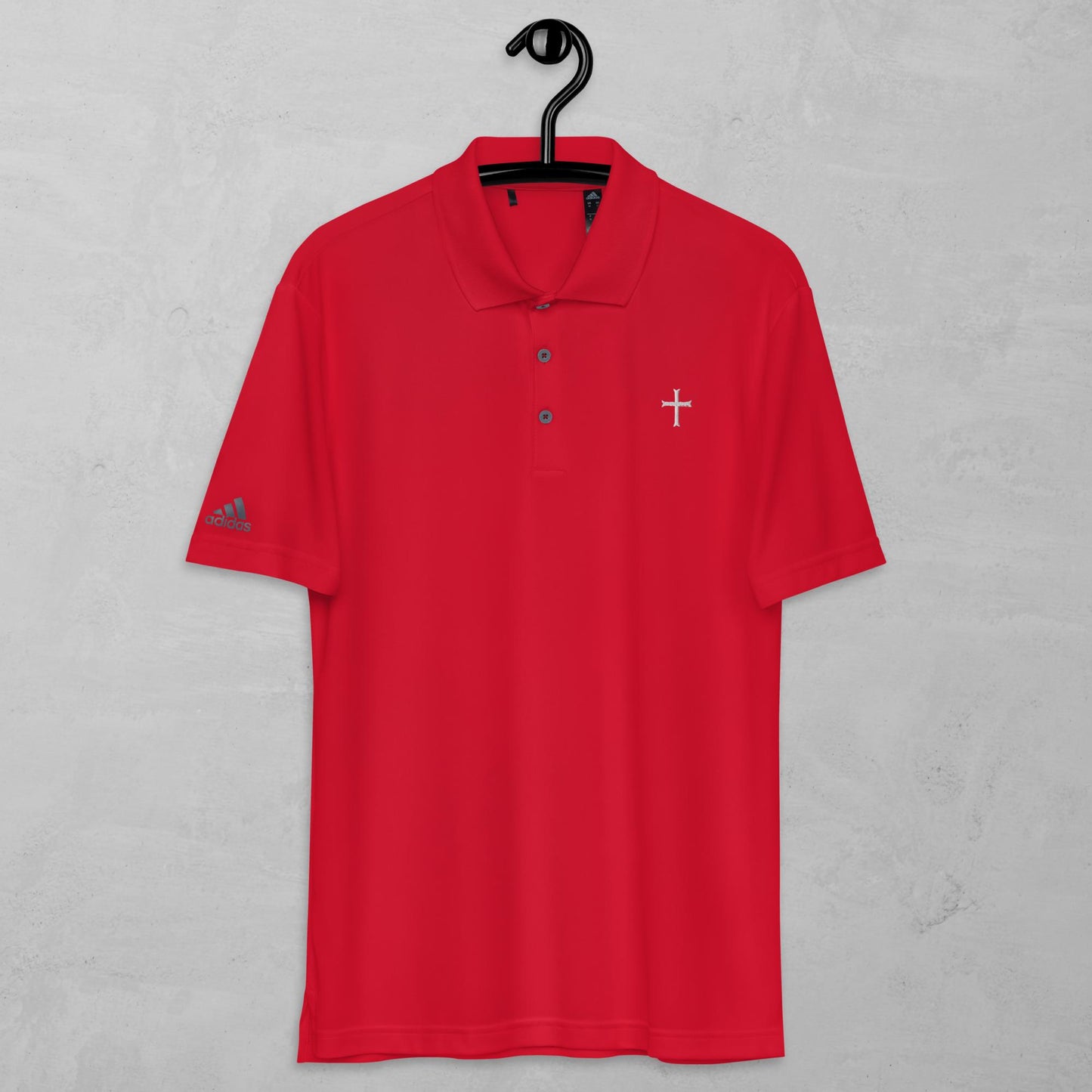 Cross in white adidas performance polo