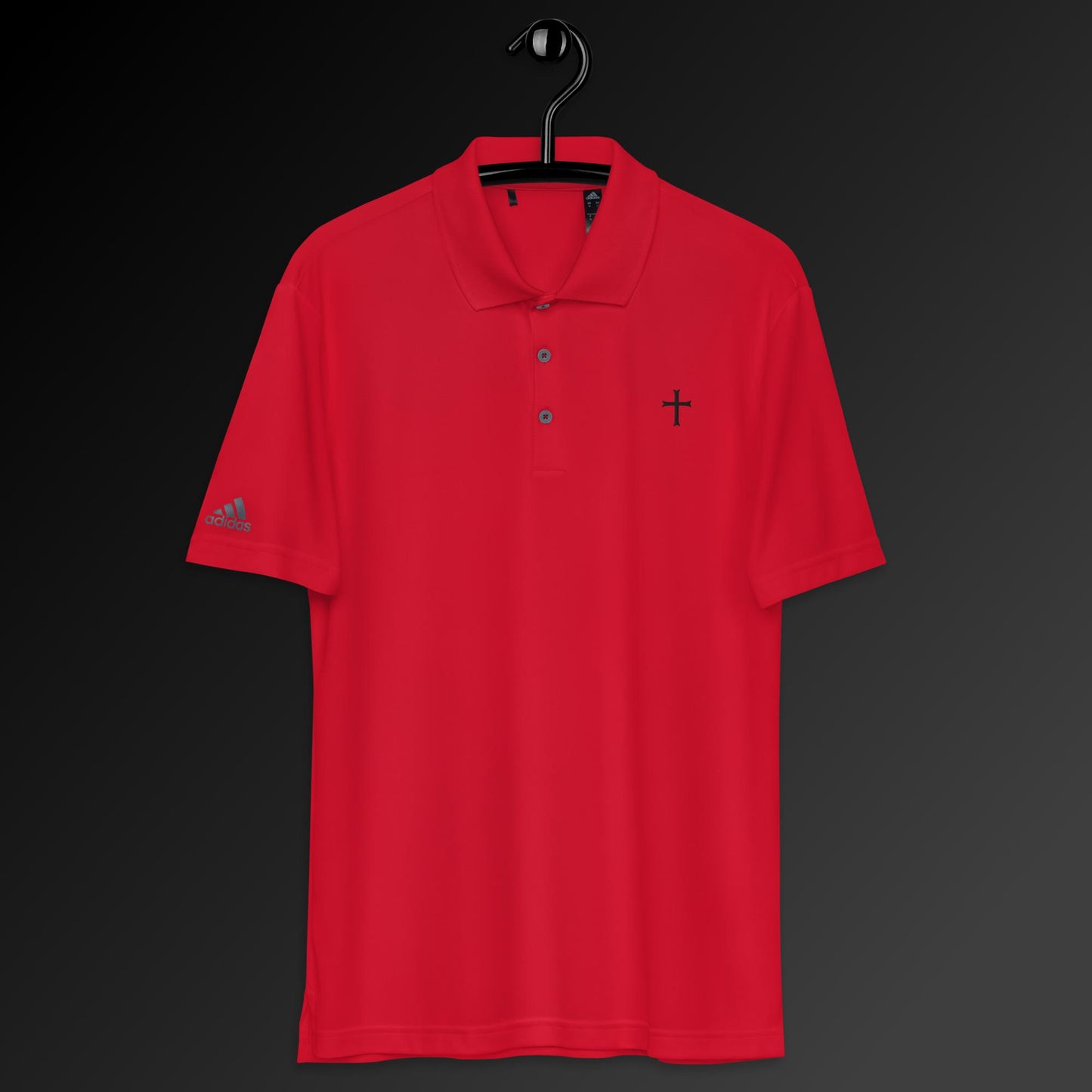 Cross in black adidas performance polo