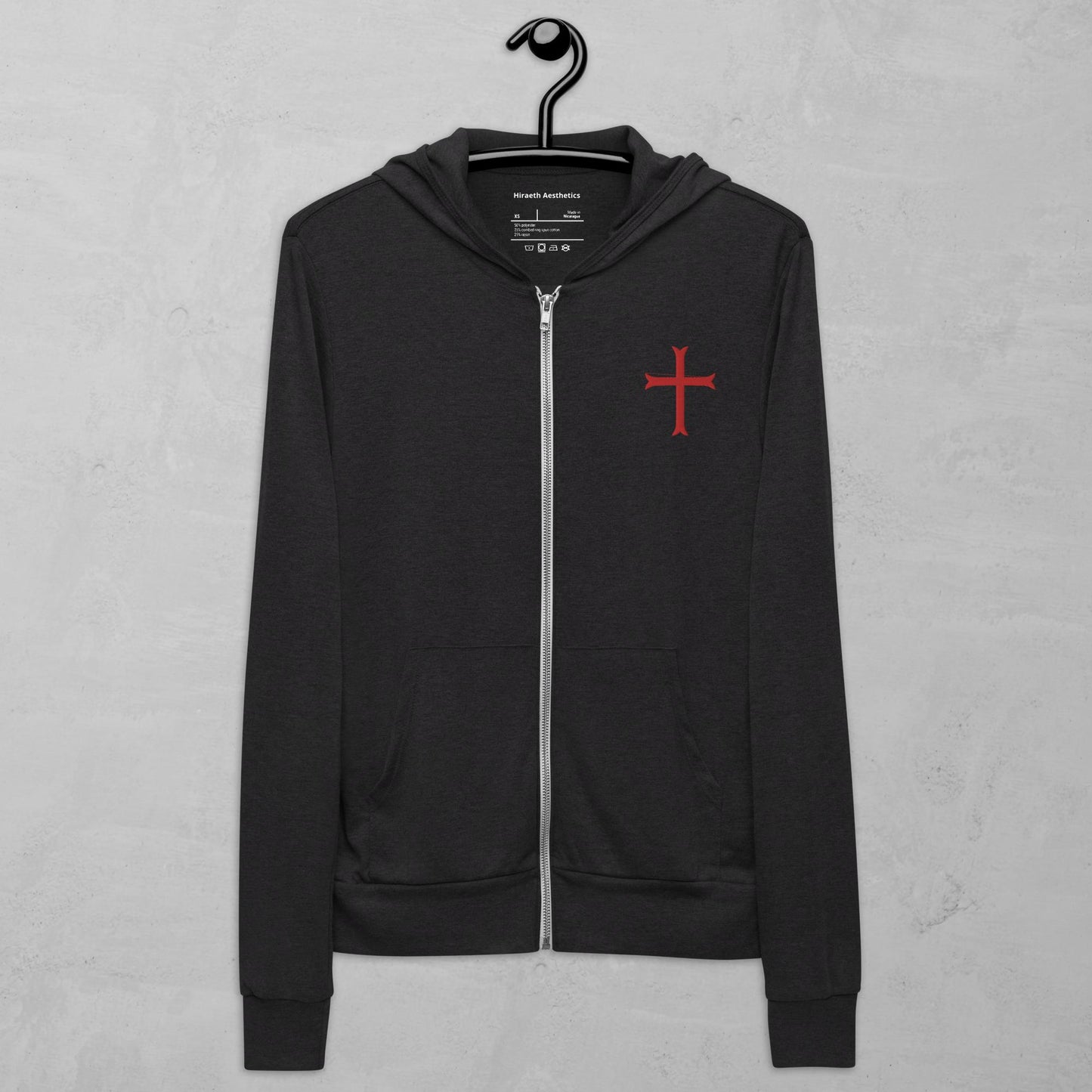 Christian Cross zip up hoodie