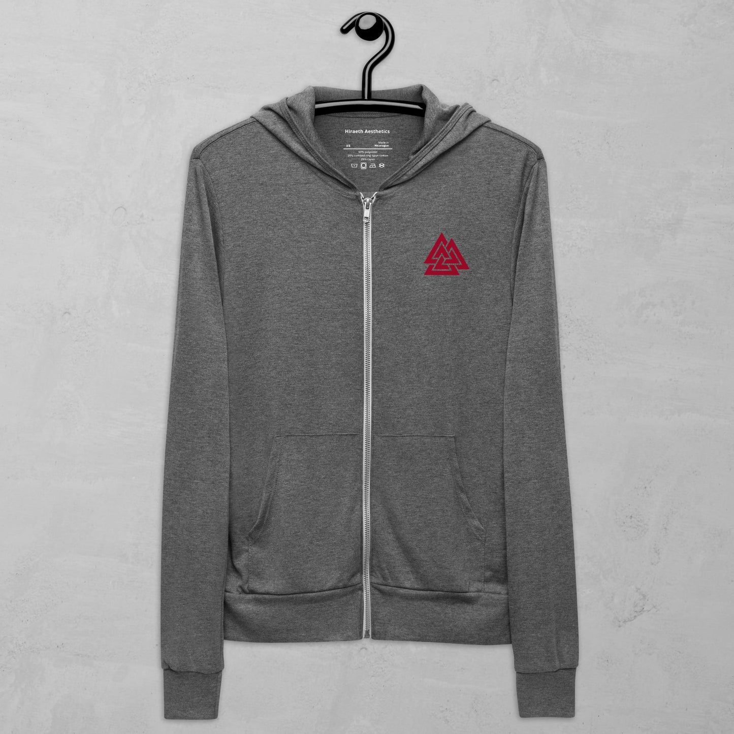 Viking Valknut zip hoodie