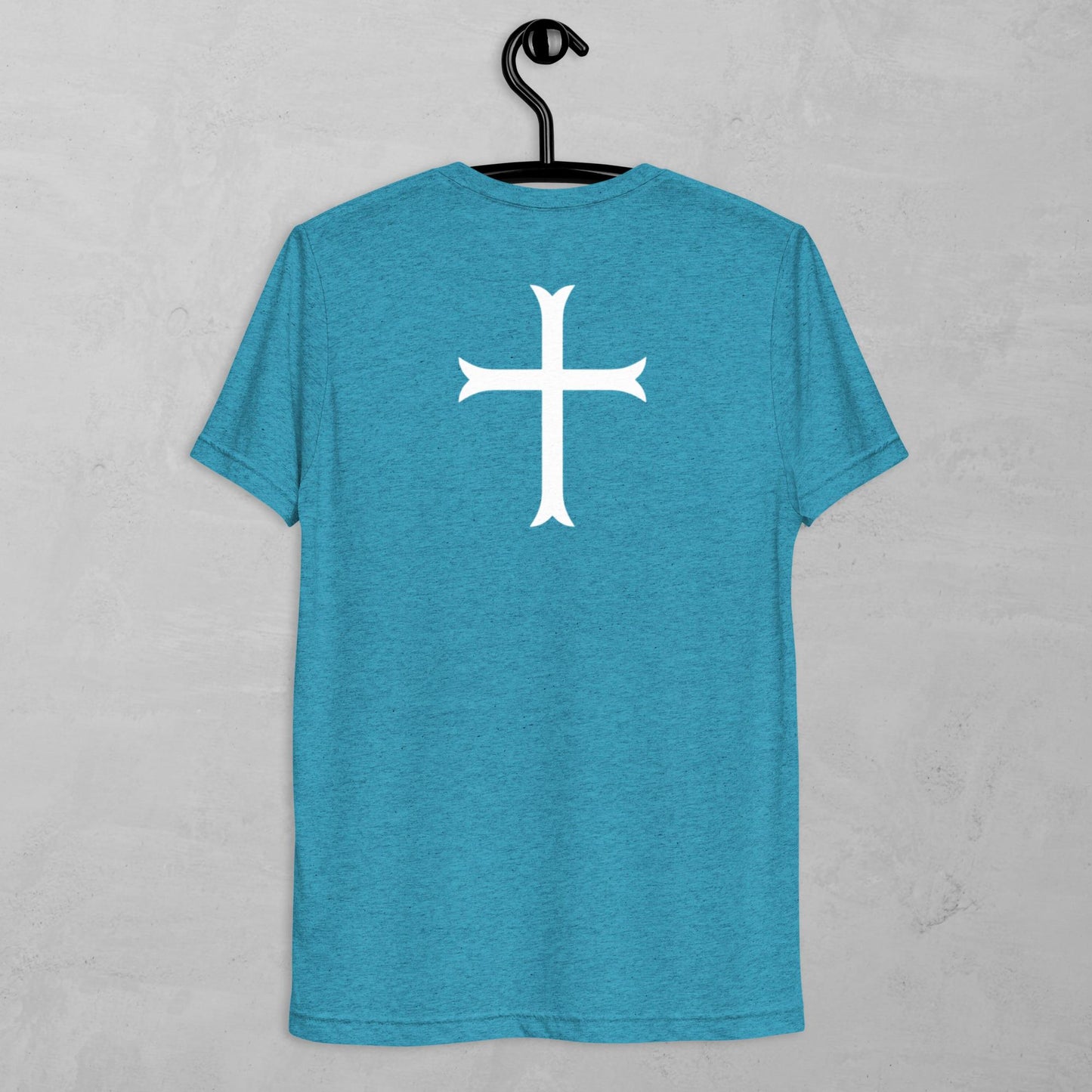 Cross in white t-shirt