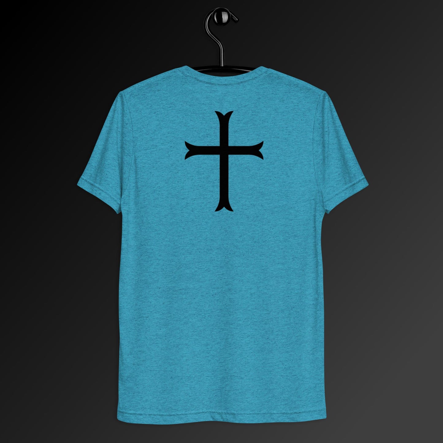 Cross in black t-shirt