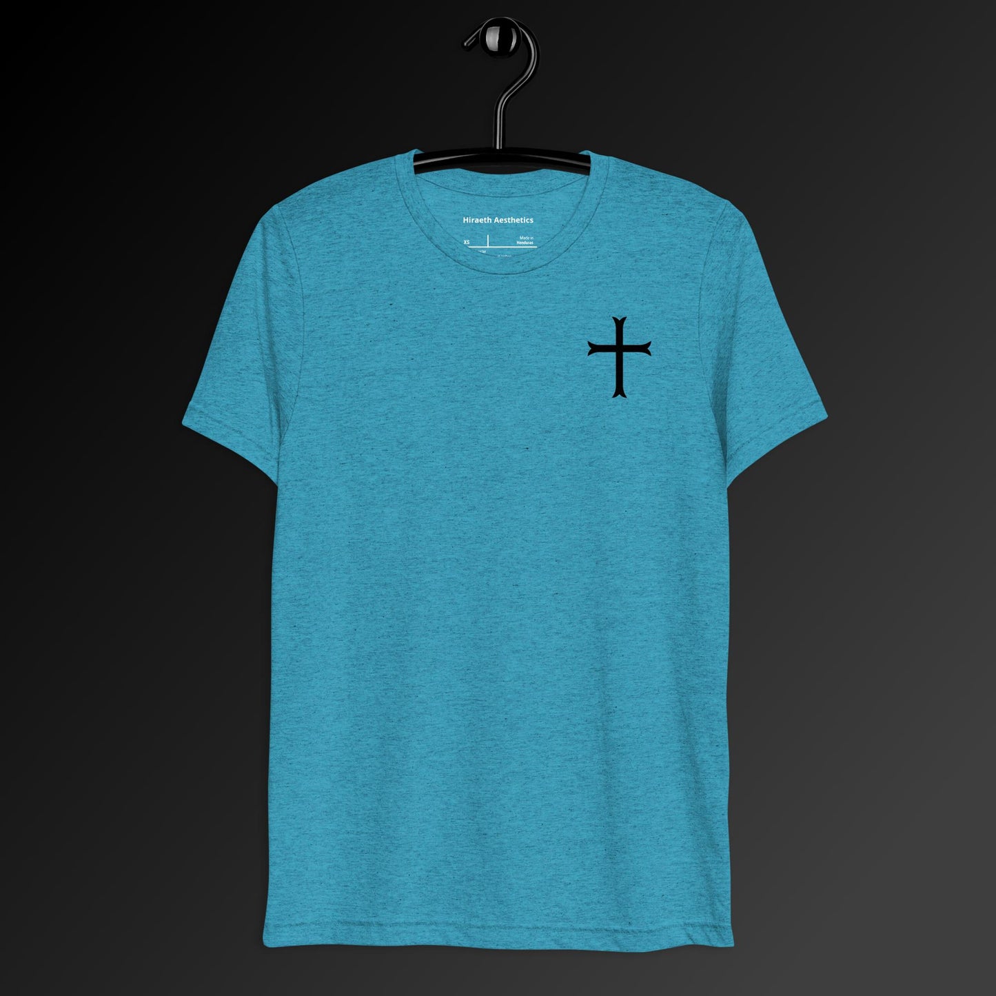 Cross in black t-shirt