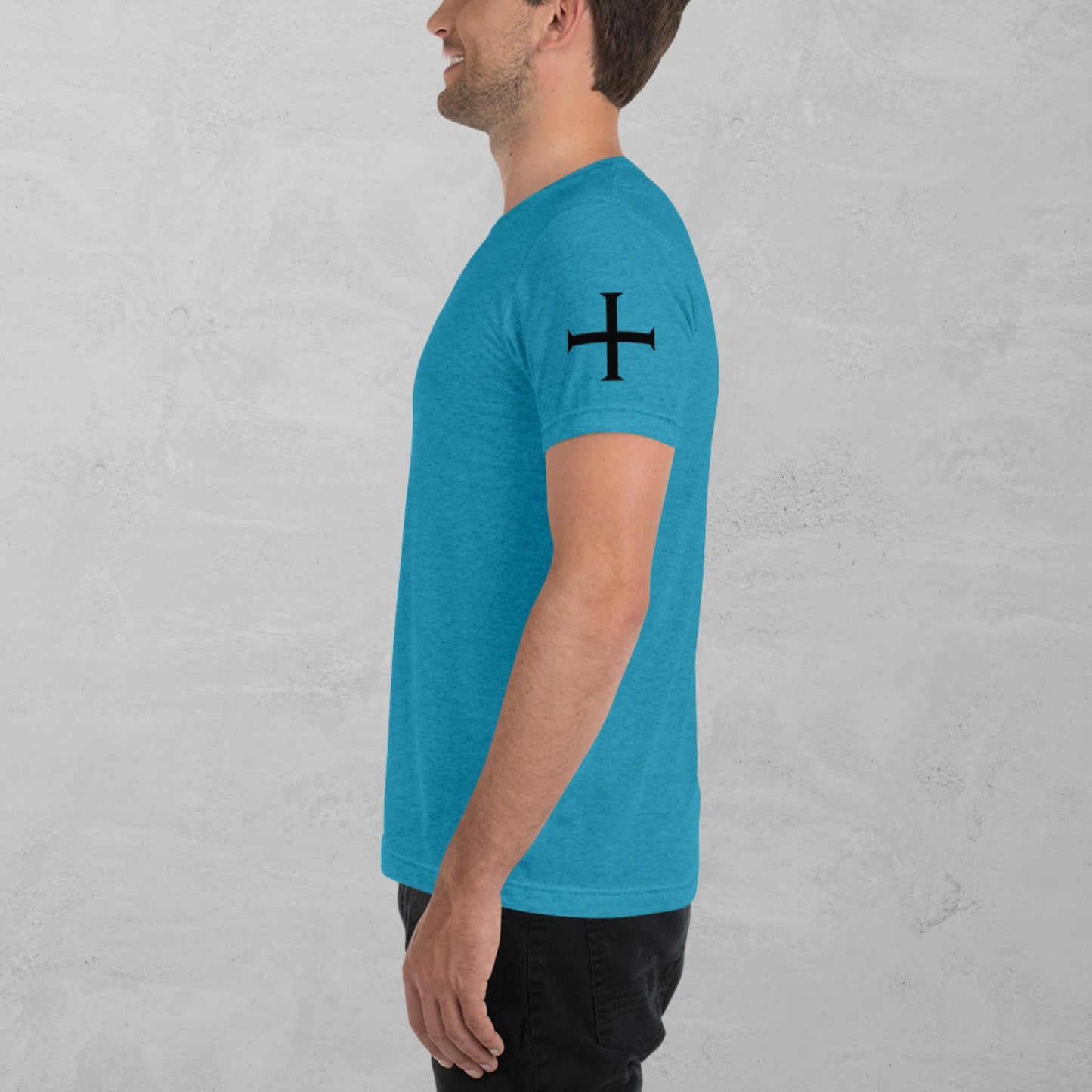 Crusader Cross in black t-shirt