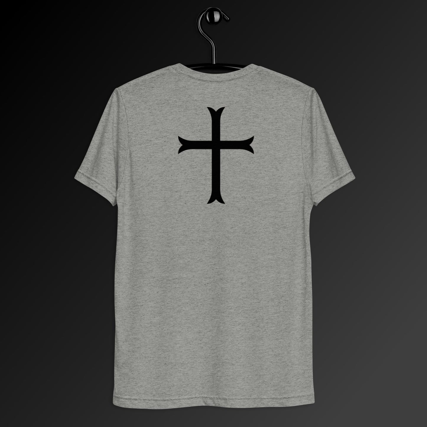 Cross in black t-shirt