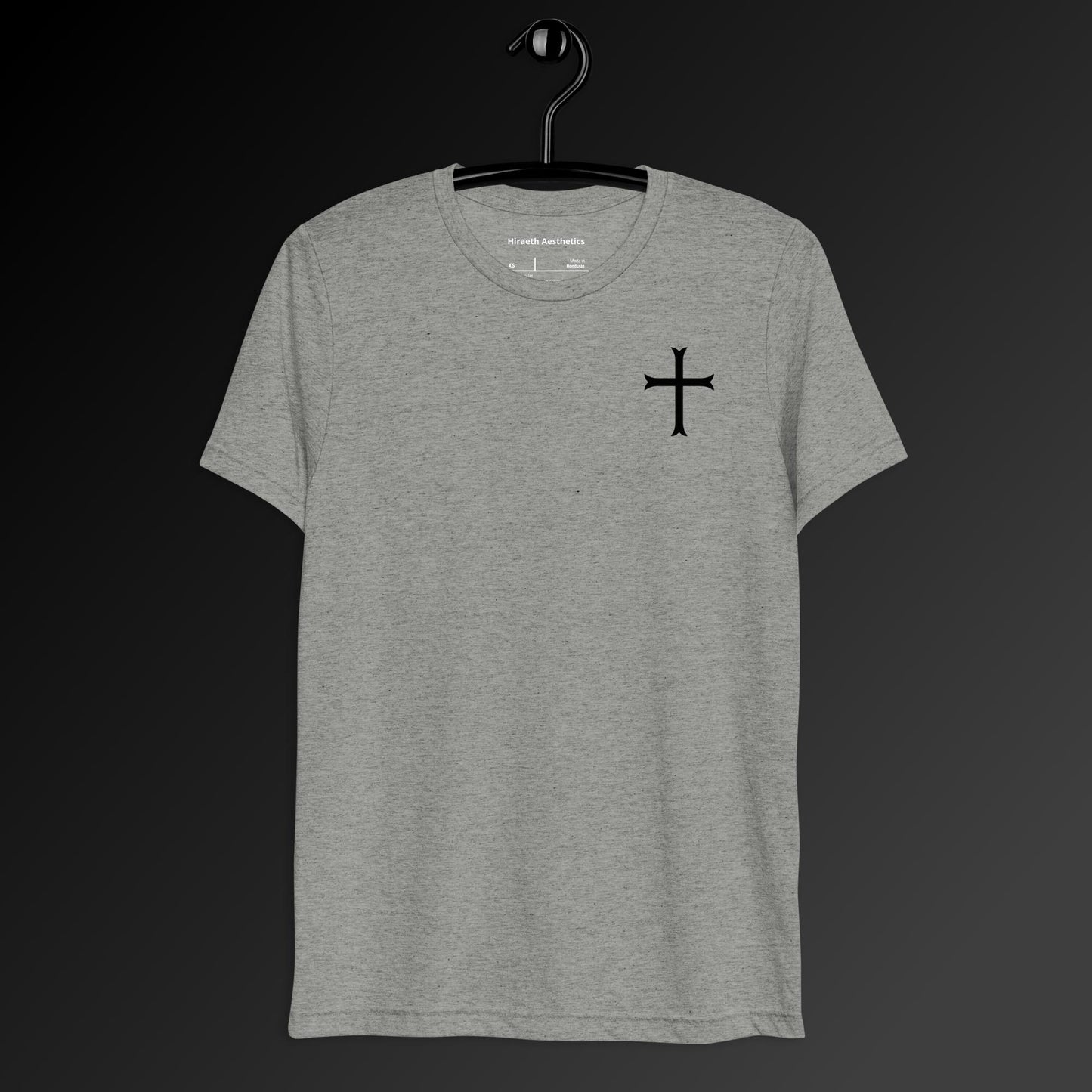 Cross in black t-shirt