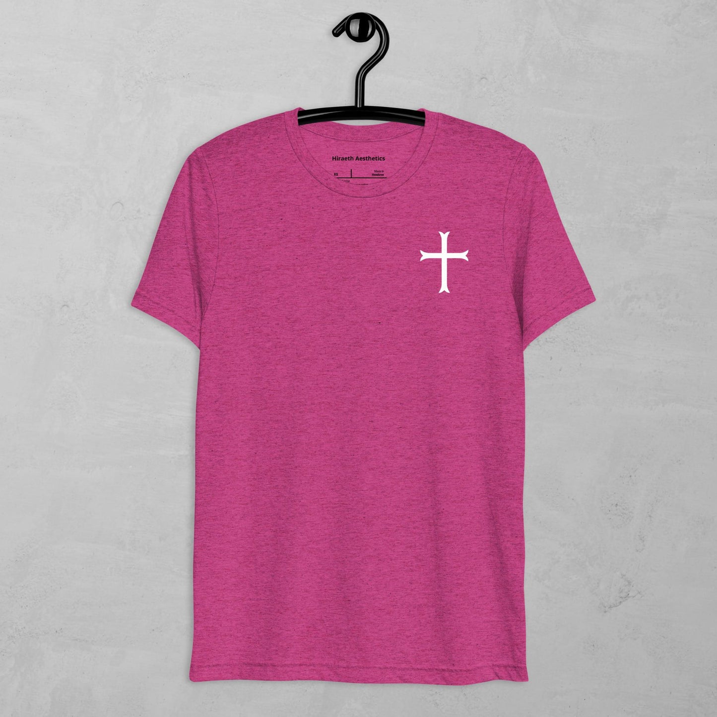 Cross in white t-shirt