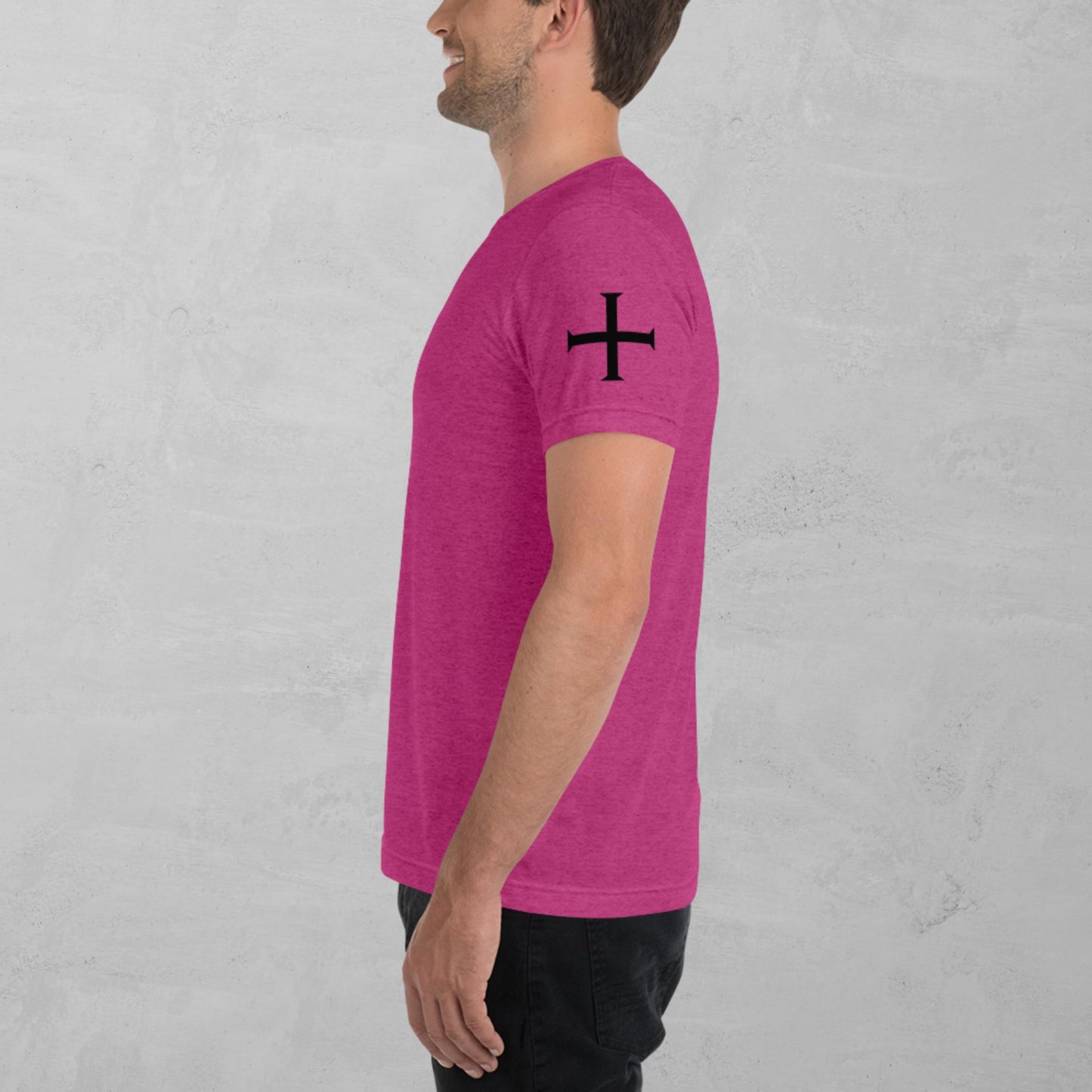 Crusader Cross in black t-shirt
