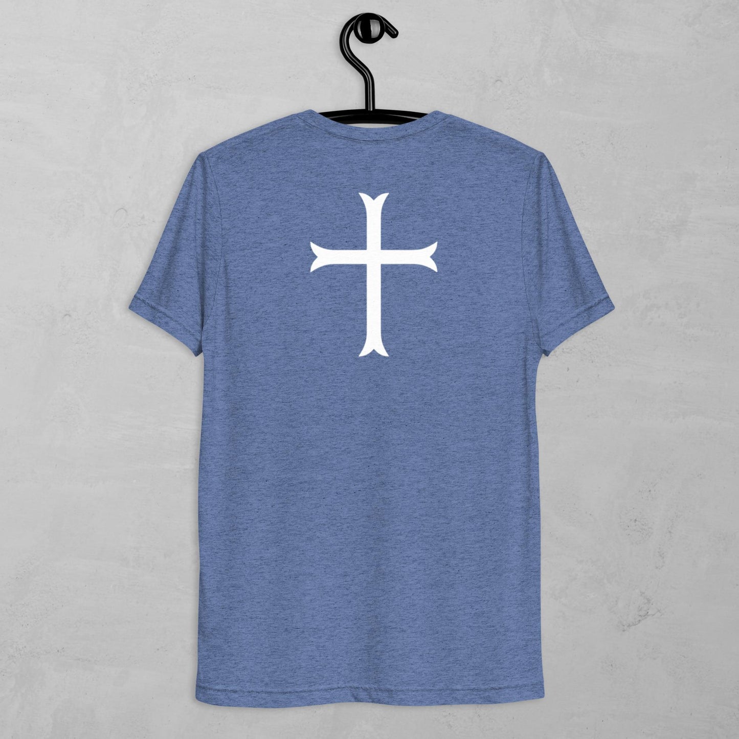 Cross in white t-shirt