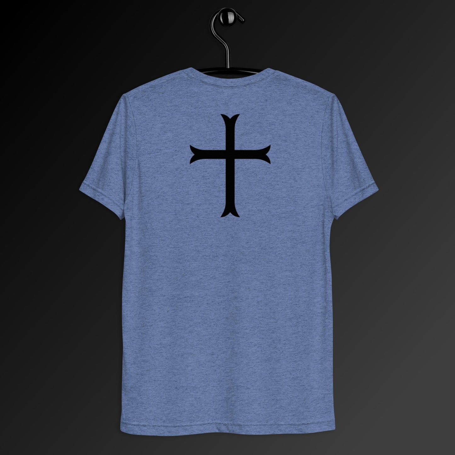 Cross in black t-shirt