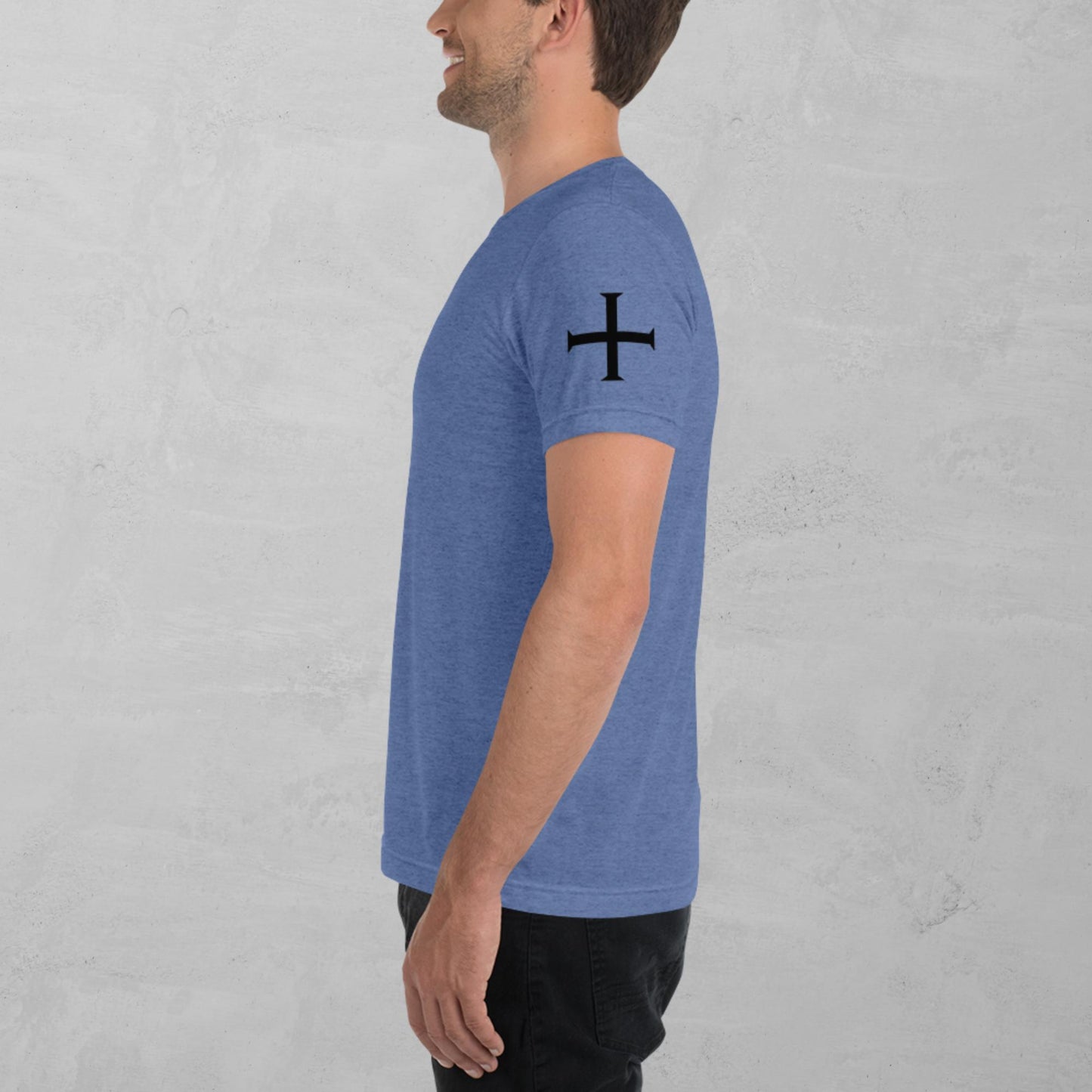 Crusader Cross in black t-shirt