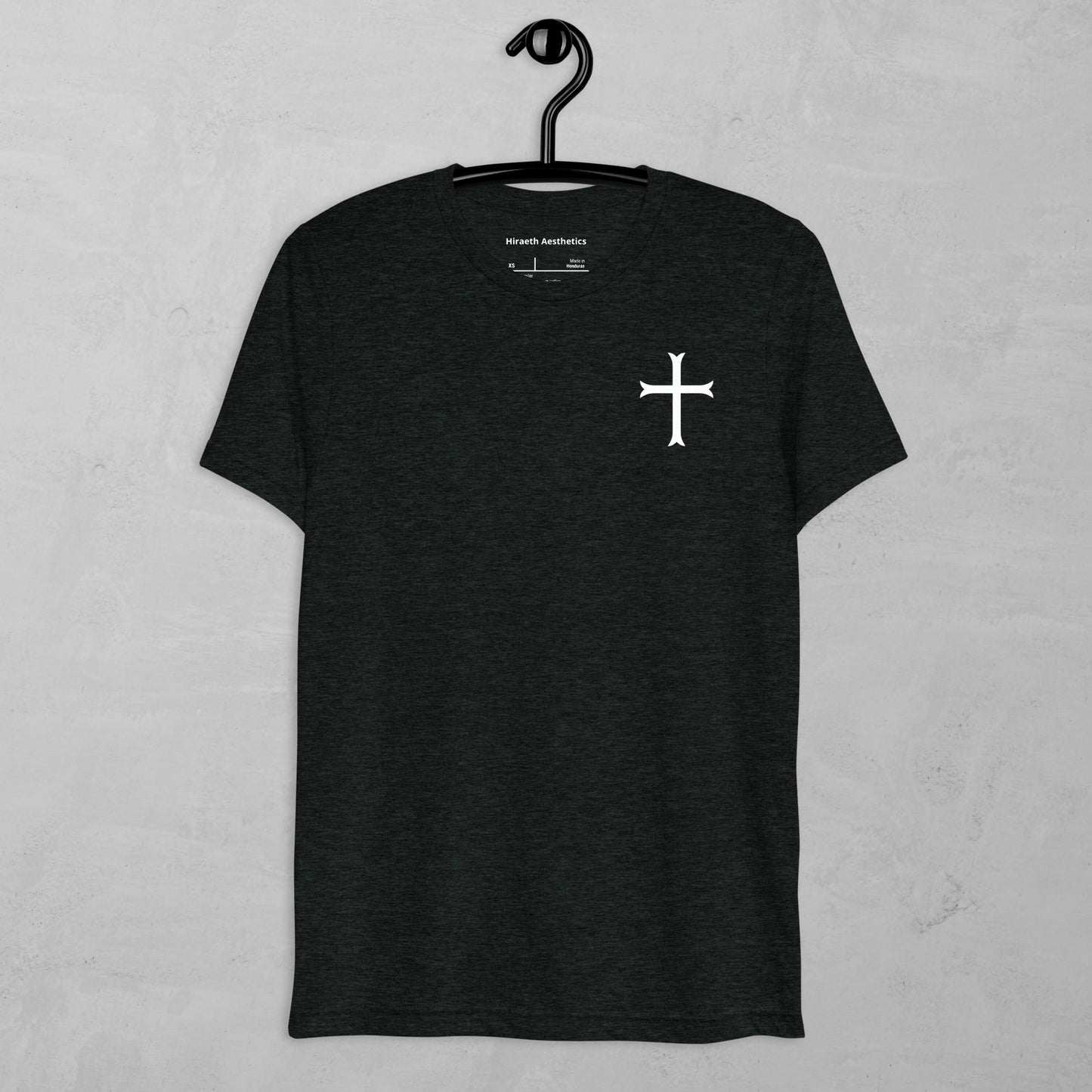 Cross in white t-shirt