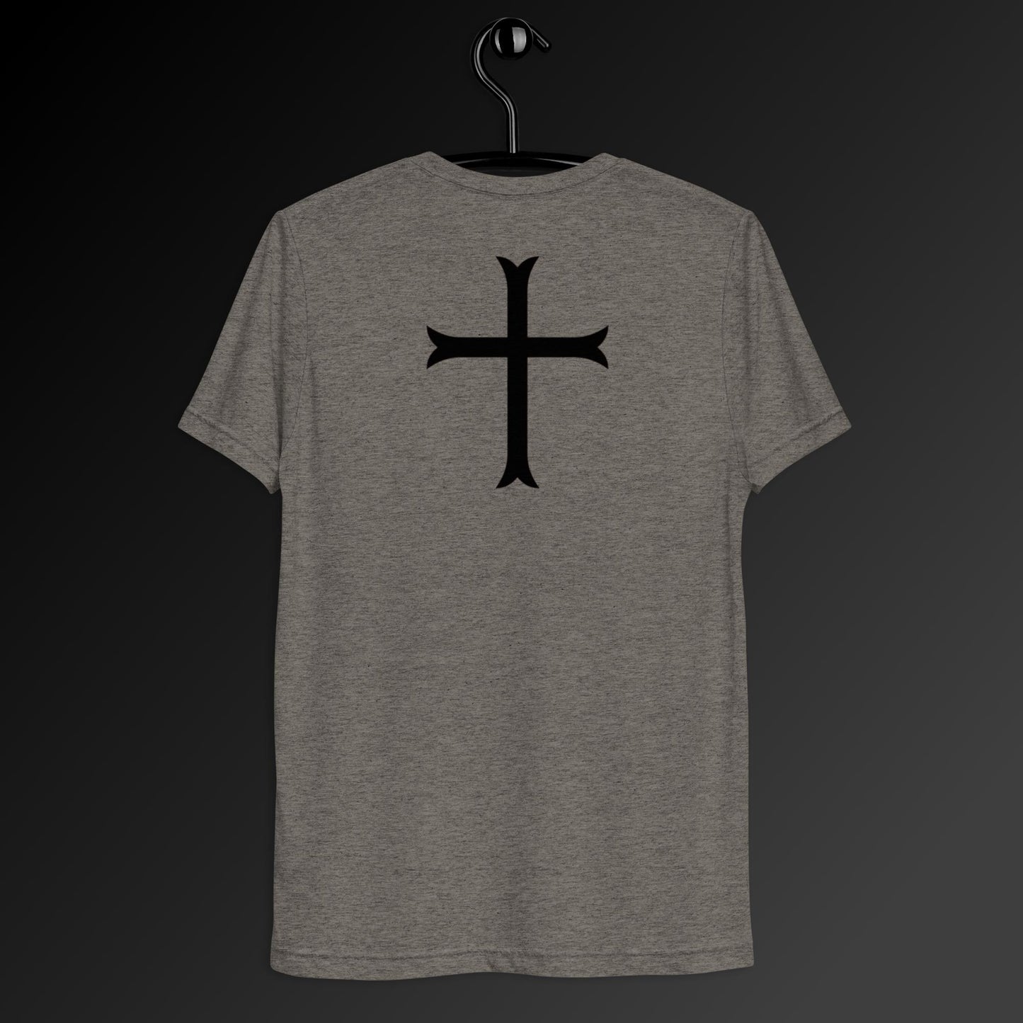 Cross in black t-shirt