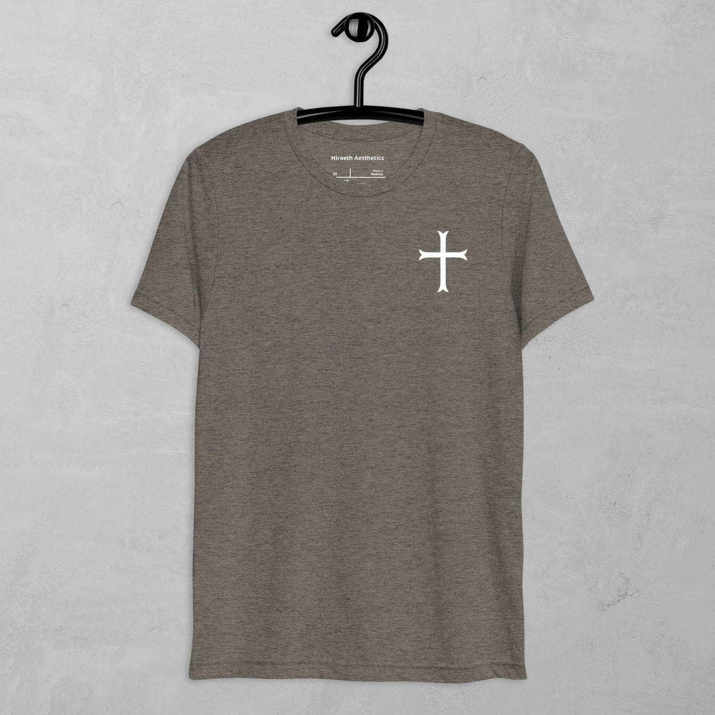 Cross in white t-shirt