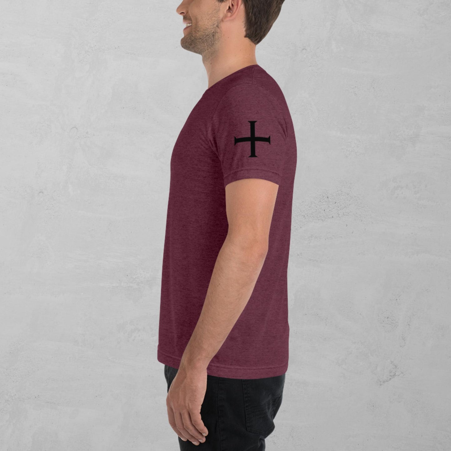 Crusader Cross in black t-shirt