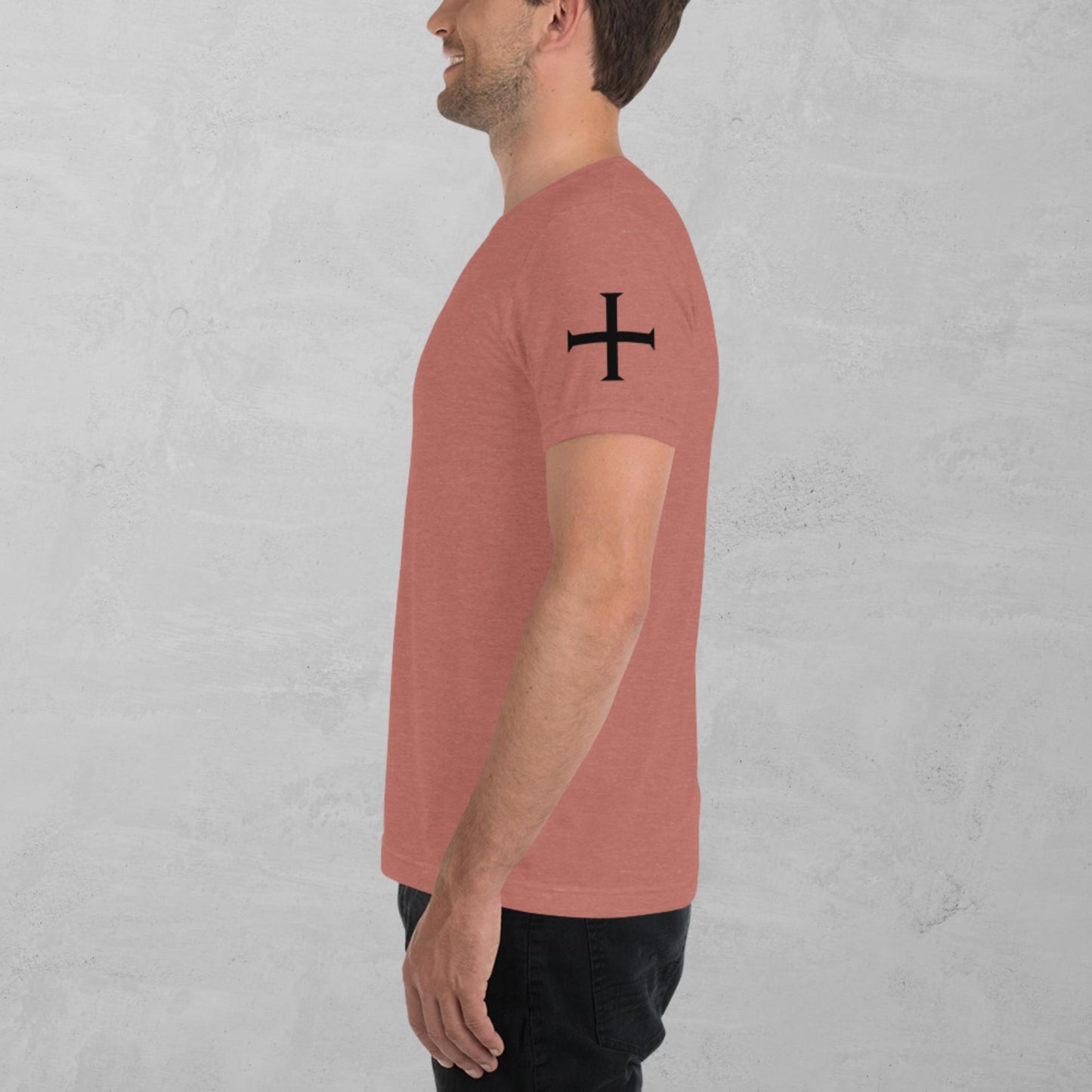 Crusader Cross in black t-shirt
