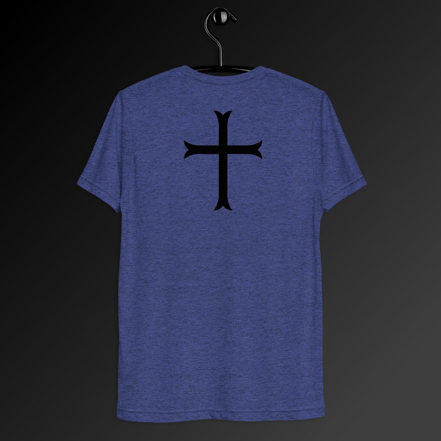 Cross in black t-shirt