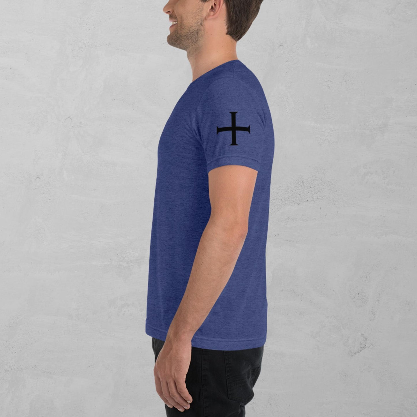 Crusader Cross in black t-shirt