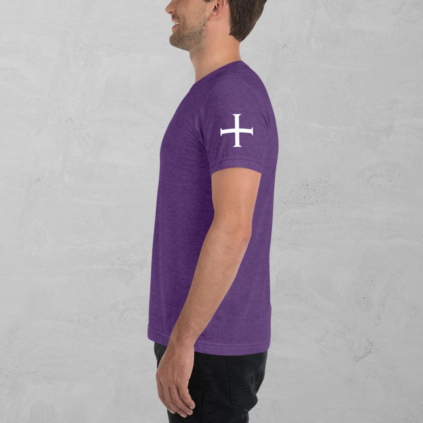 Crusader Cross in white t-shirt