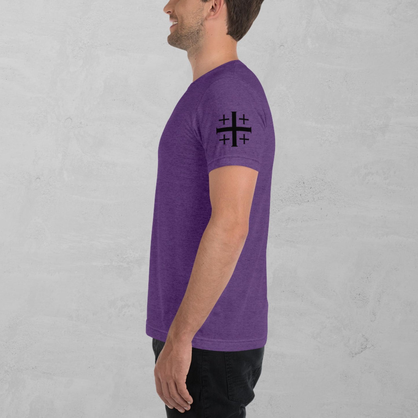 Jerusalem Cross in black t-shirt