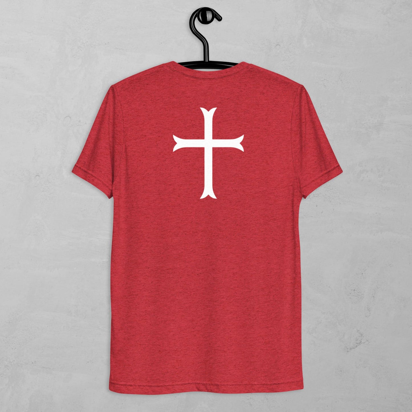 Cross in white t-shirt