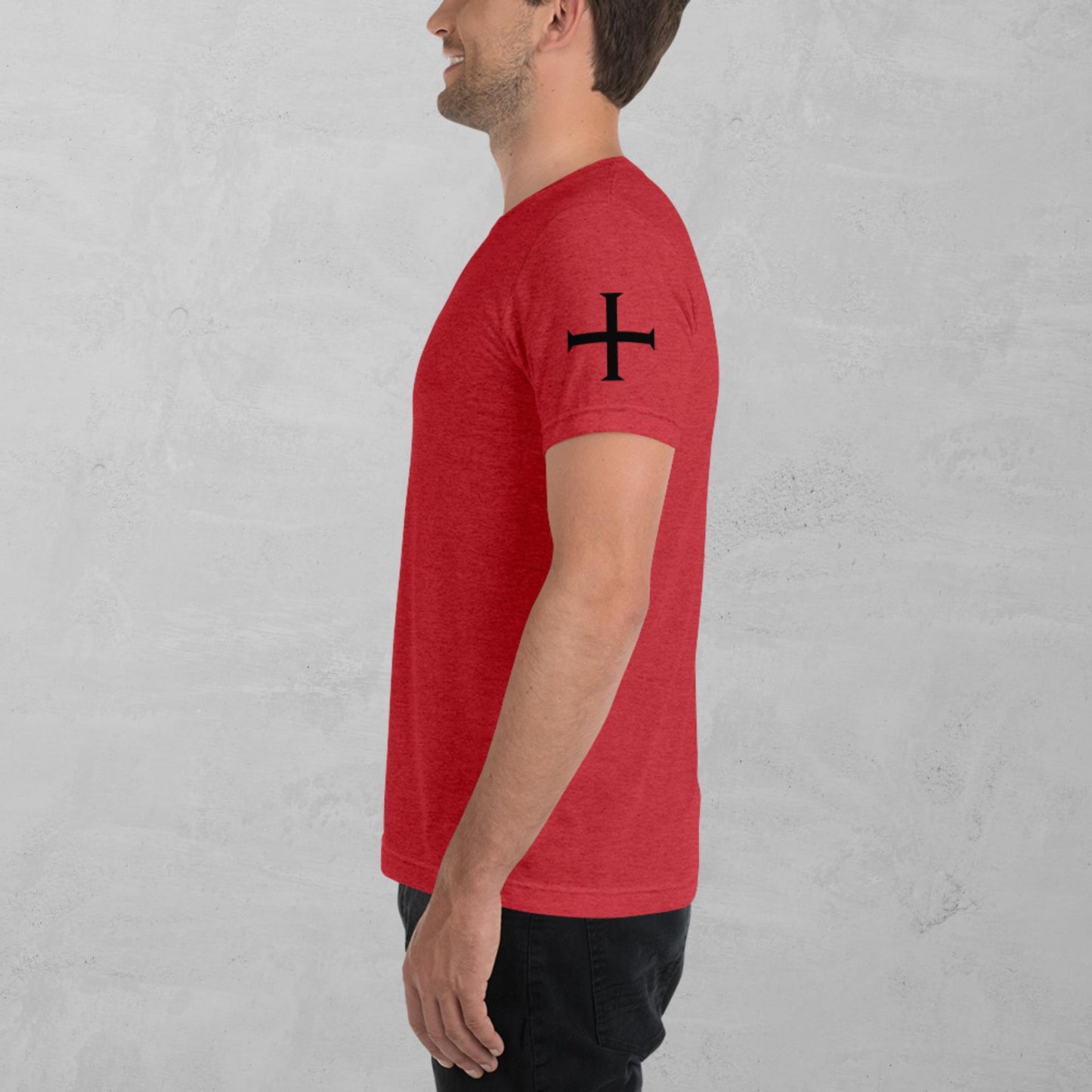 Crusader Cross in black t-shirt