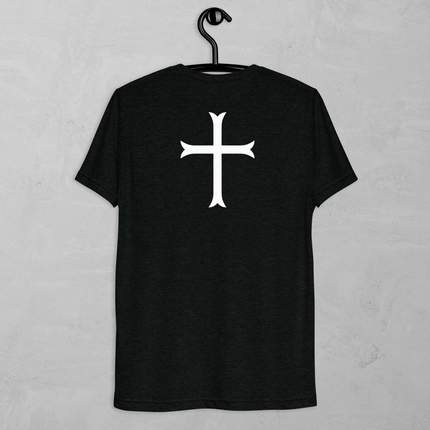 Cross in white t-shirt