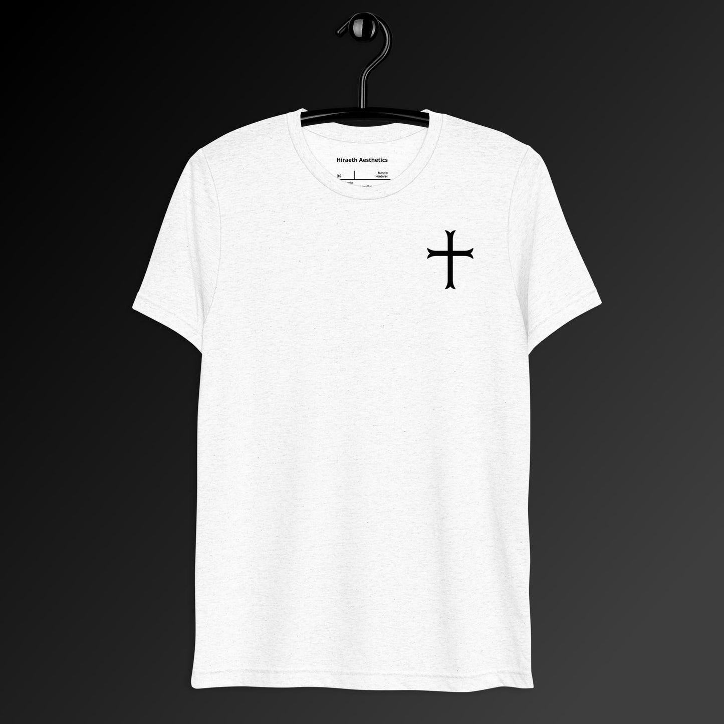 Cross in black t-shirt
