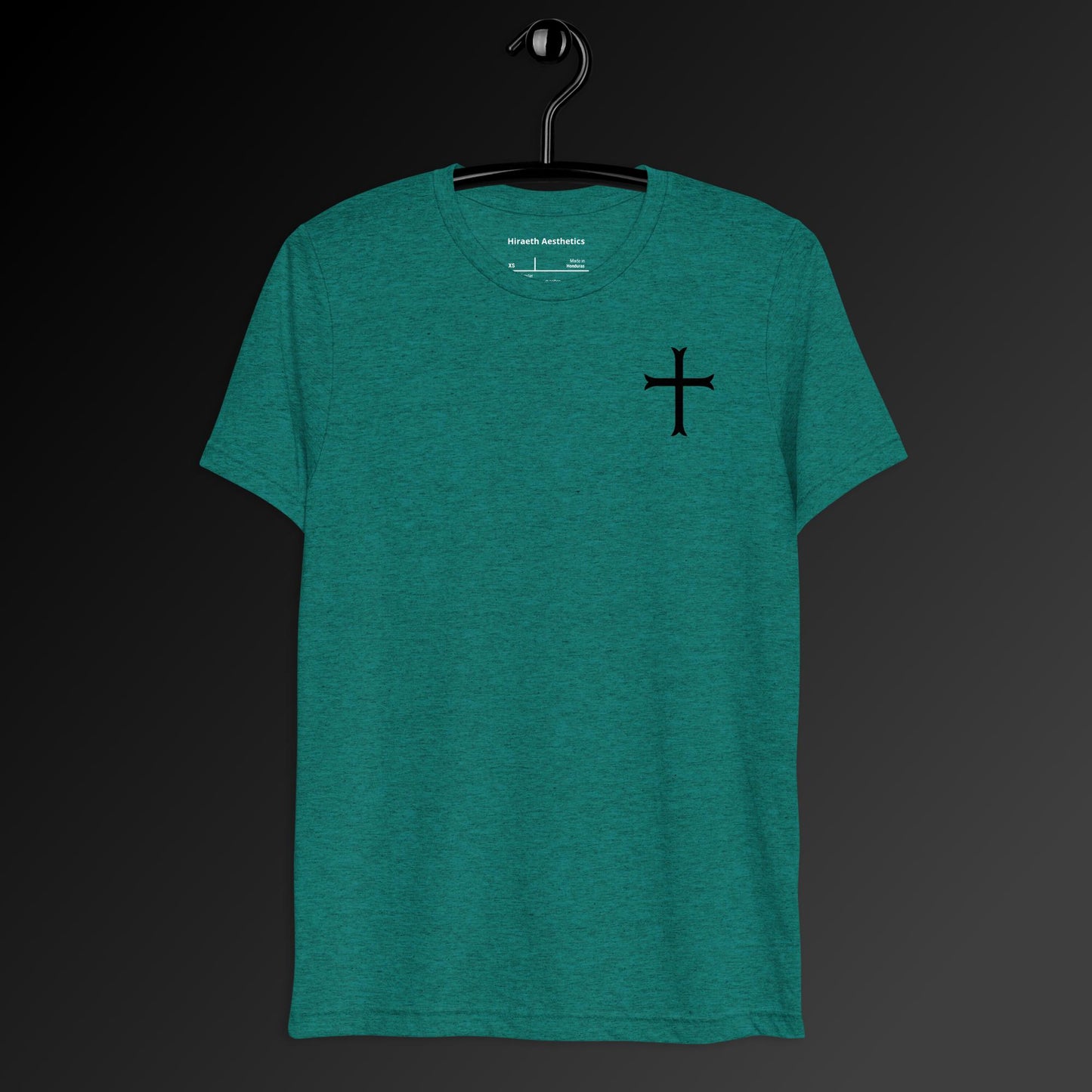 Cross in black t-shirt