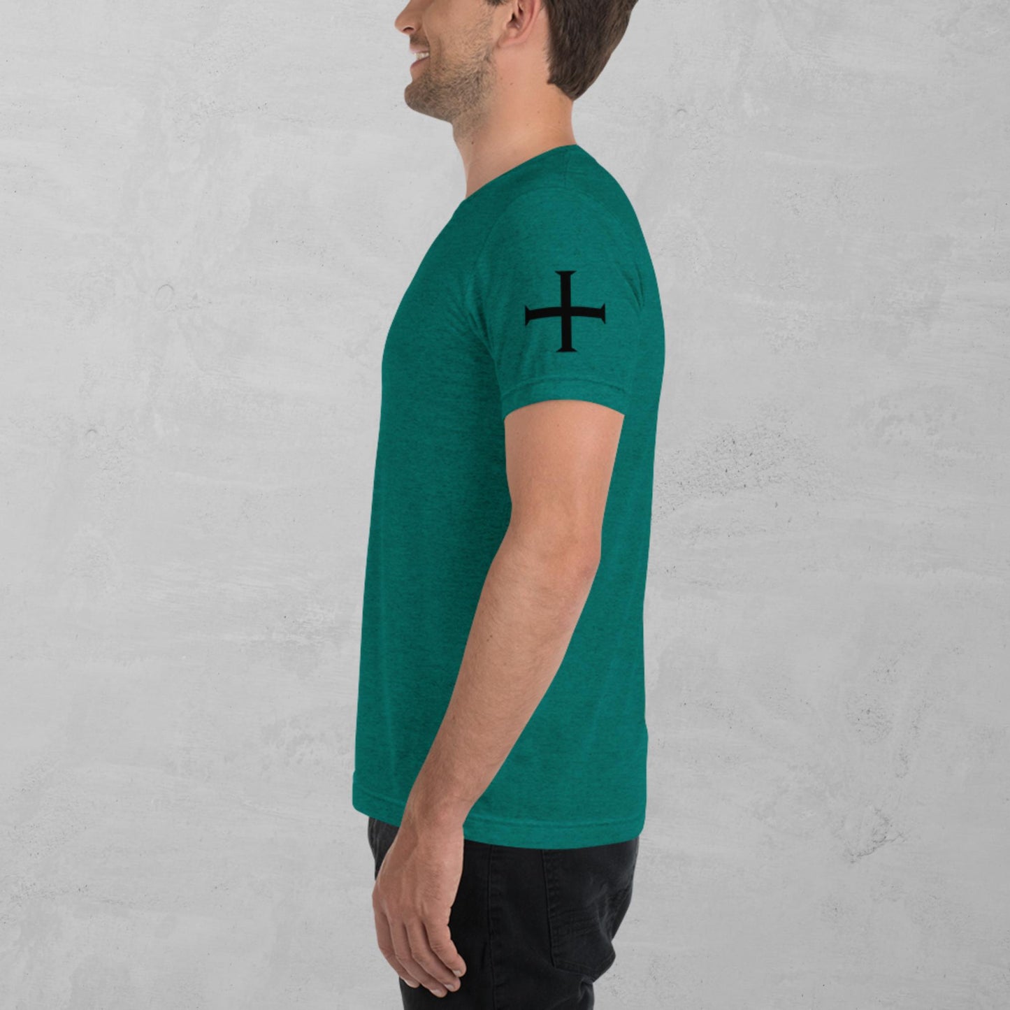 Crusader Cross in black t-shirt