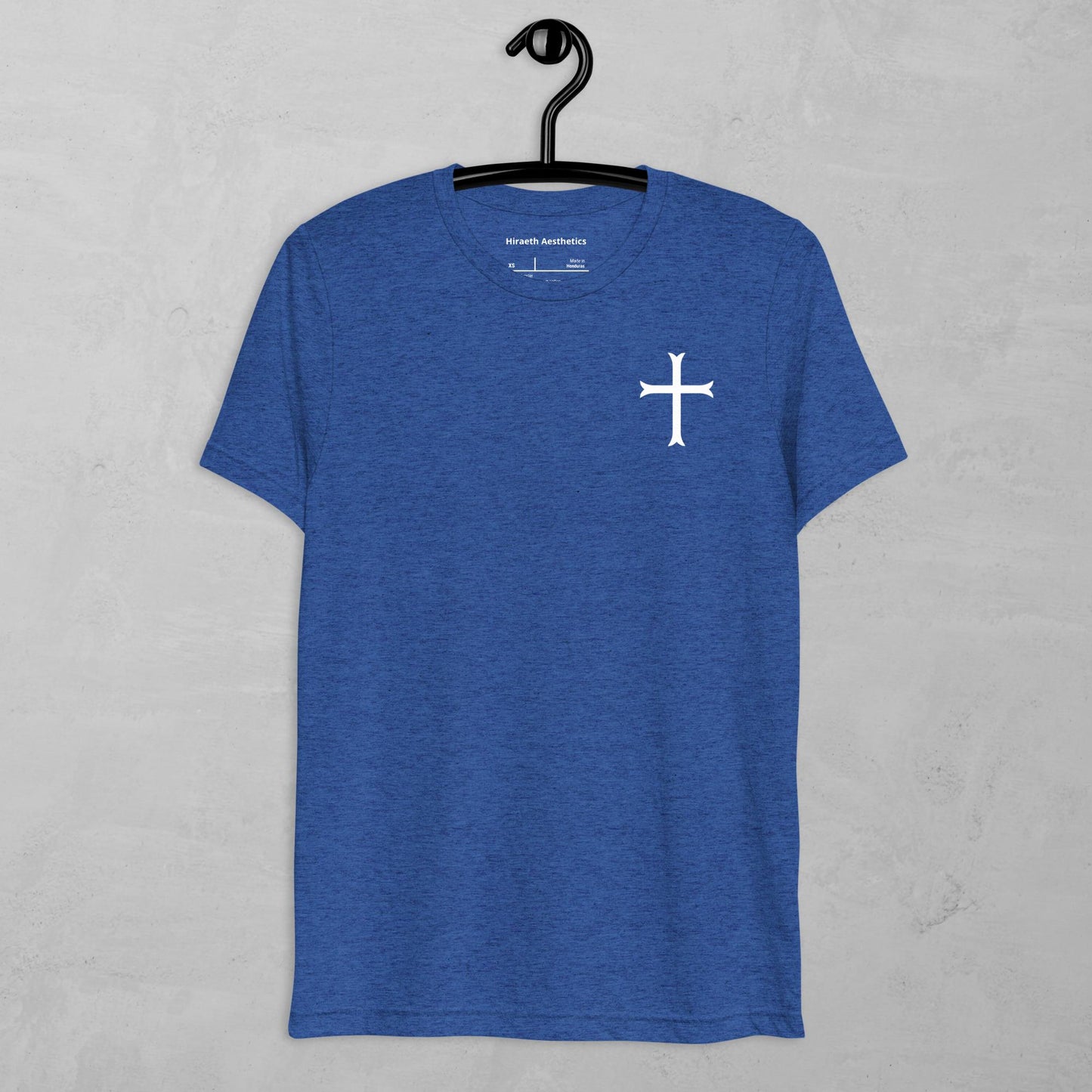 Cross in white t-shirt