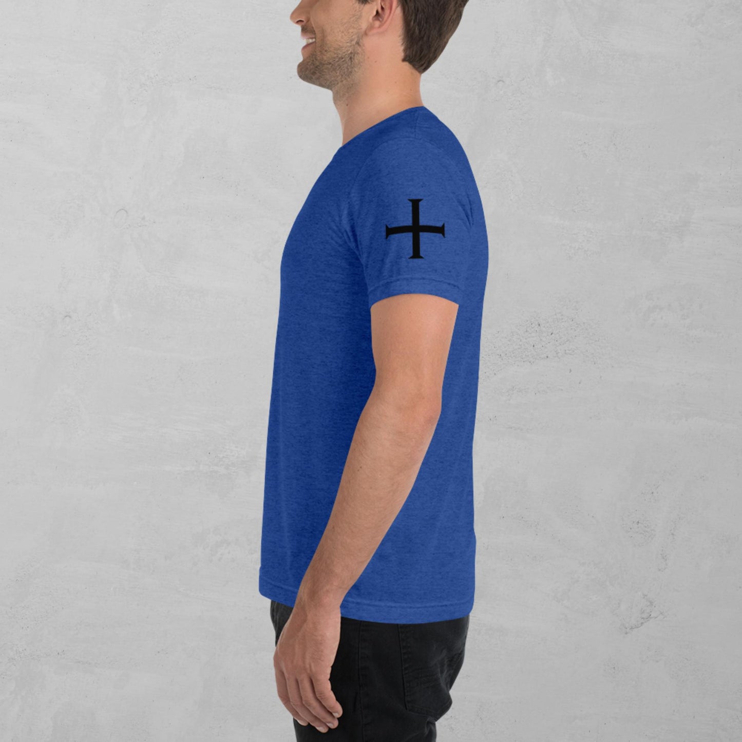 Crusader Cross in black t-shirt