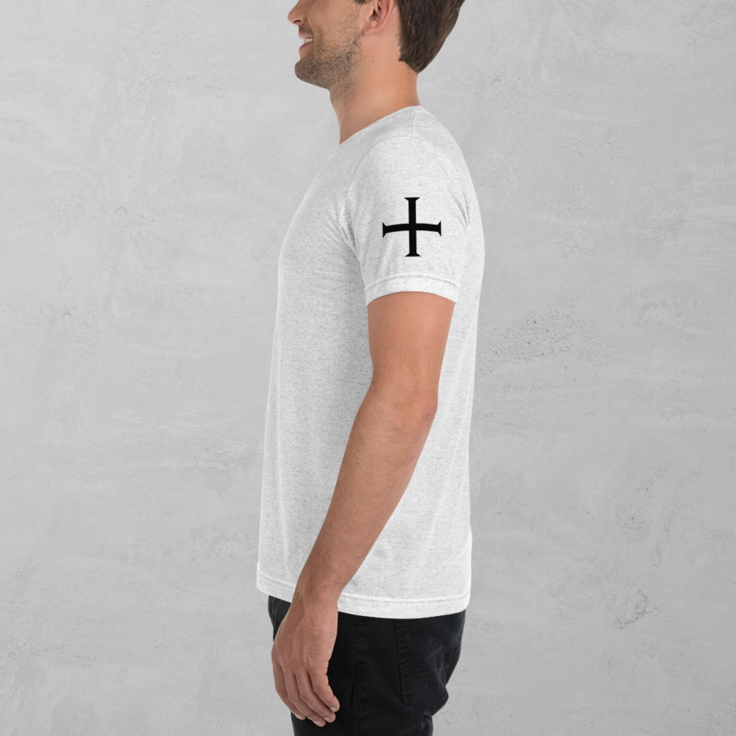 Crusader Cross in black t-shirt