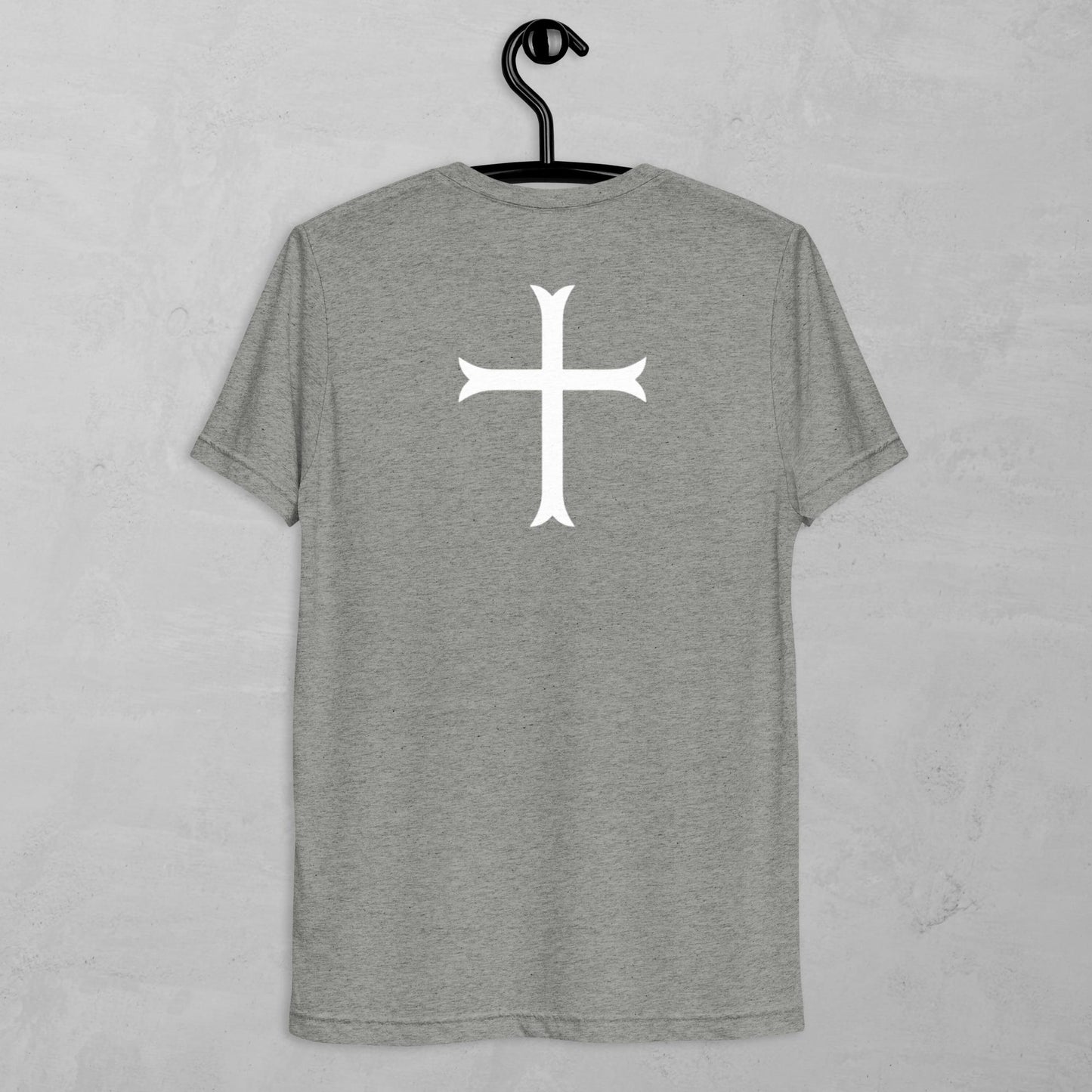 Cross in white t-shirt