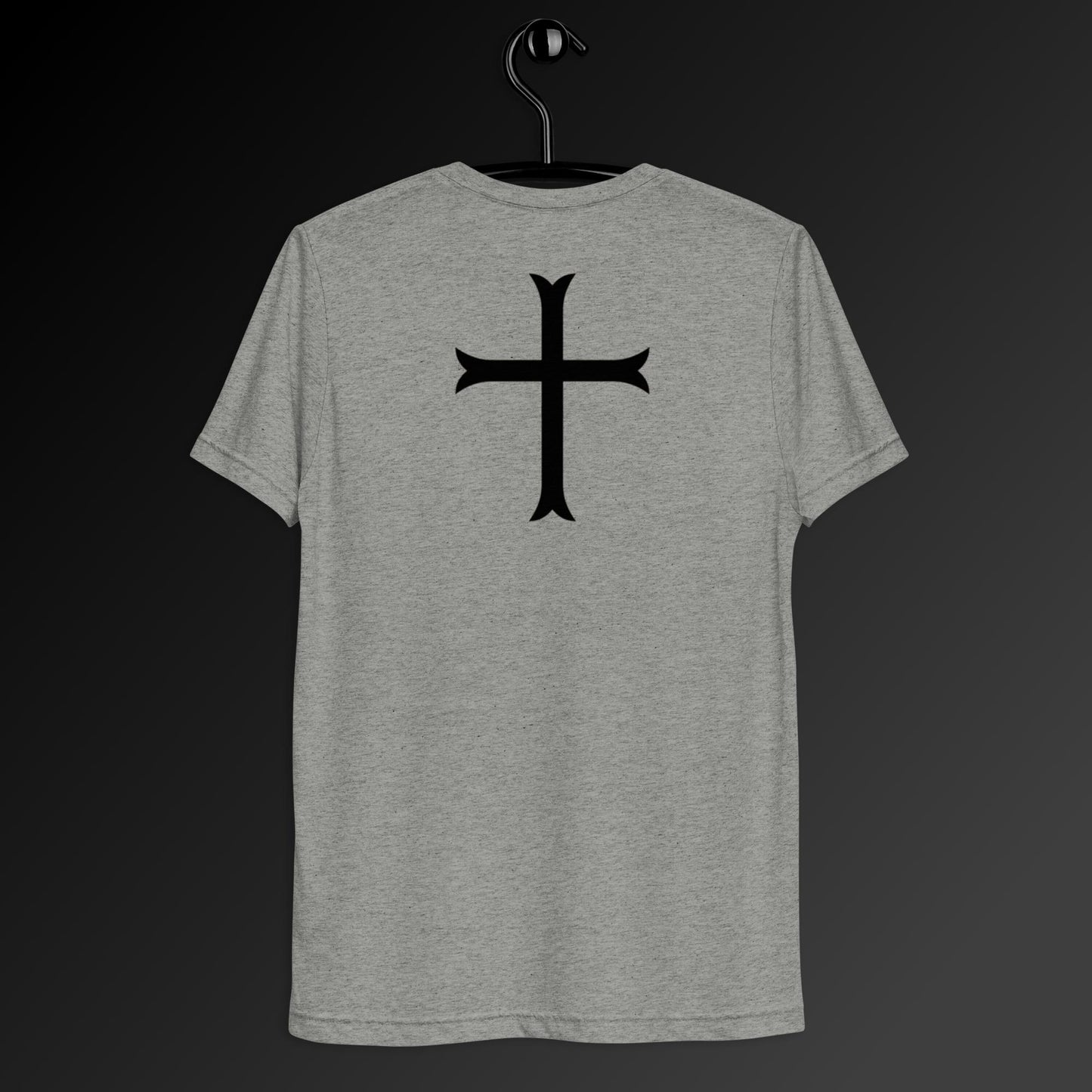 Cross in black t-shirt