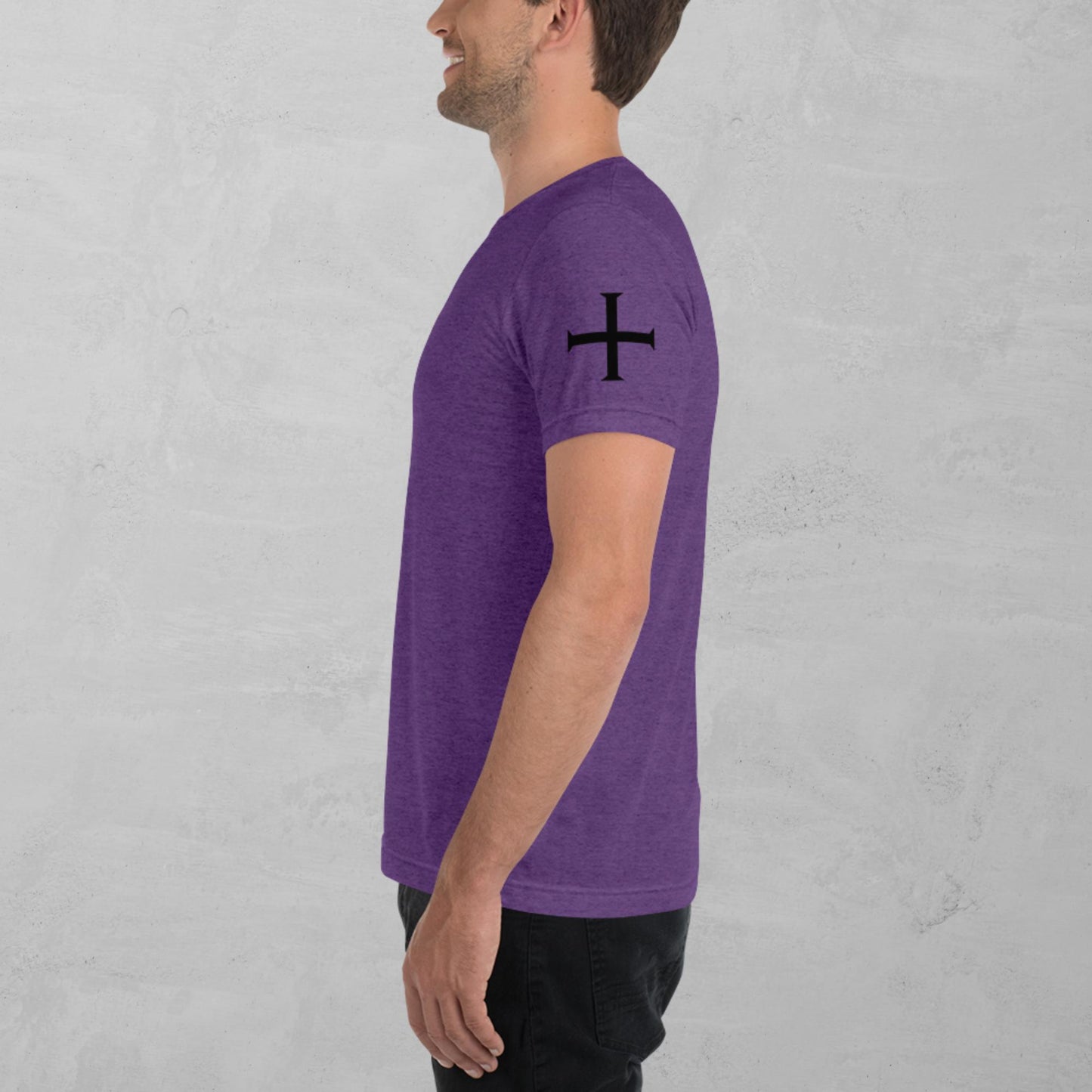 Crusader Cross in black t-shirt