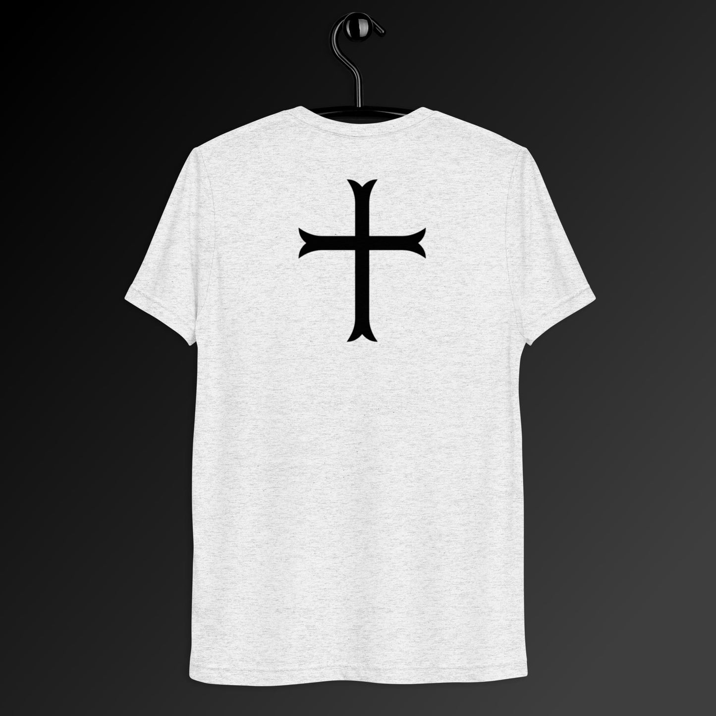 Cross in black t-shirt